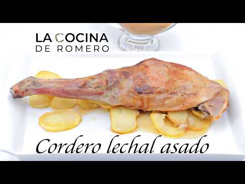 Cordero lechal asado a baja temperatura en el horno de casa