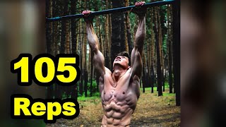 105 Pull Ups - WORLD RECORD - (No Hanging Rest \& All in One Set)