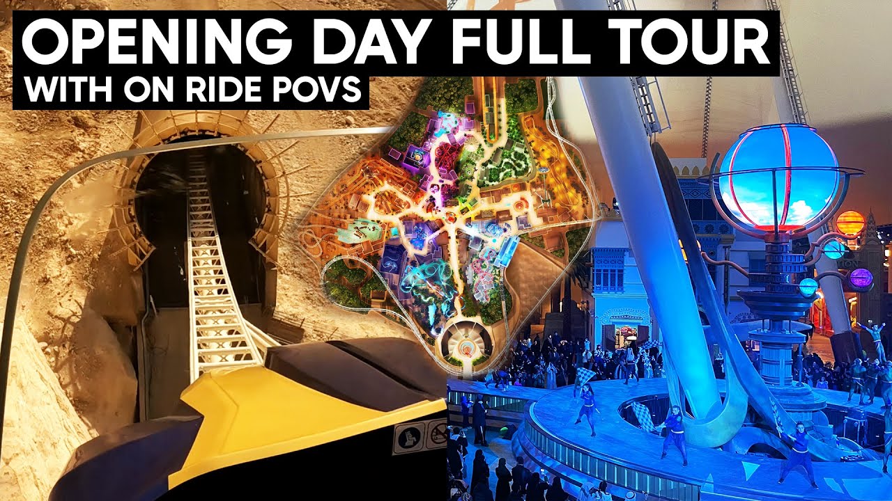 День открытия парка развлечений Six Flags Qiddiya City — полный тур и прогулка по территории (с в...