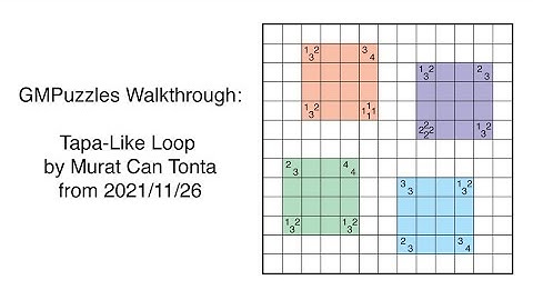 GMPuzzles - 2021/11/26 - Tapa-Like Loop by Murat Can Tonta