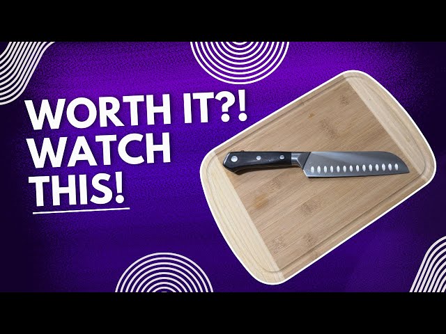Review of this CutLuxe 7 Inch Chopping Santoku Knife - YouTube