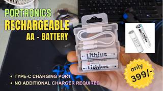 Innovative Portronics AA Lithius Type C Rechargeable Batteries || 1480mAh