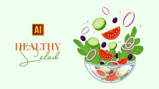 HOW TO DRAW A HEALTHY SALAD | TUTORIAL IN ADOBE ILLUSTRATOR