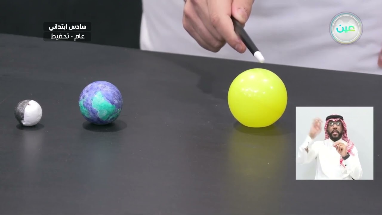 نظام الأرض والشمس والقمر - العلوم - سادس ابتدائي