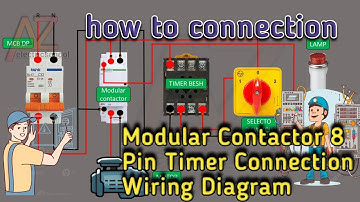 Modular Contactor 8 Pin Timer Connection Wiring Diagram | modular contactor | @azelectricschool