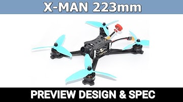 X MAN 223mm FPV Racing Drone PNPBNF Omnibus F3 OSD 5 8G 48CH 35A Blheli S ESC 1500TVL Camera 3 6S