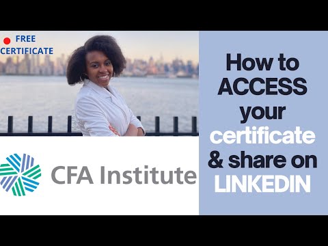 How to access your CFA Institute Foundation Program CERTIFICATE | Share on LINKEDIN