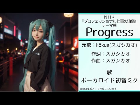 【Ver.2最新】初音ミクが歌う「Progress（プログレス）」（kokua/スガシカオ）【カバー】＜歌詞あり＞　２００６年　　平成１８年　NHK『プロフェッショナル 仕事の流儀』テーマ曲