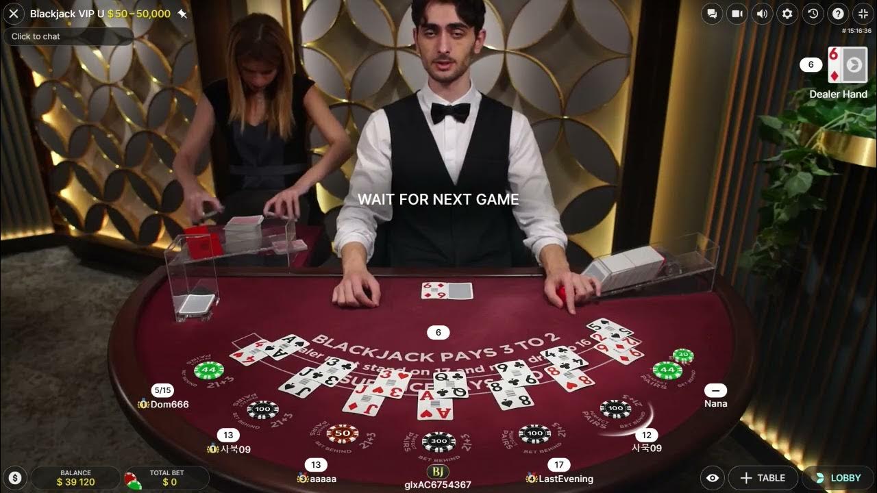 Blackjack online en vivo