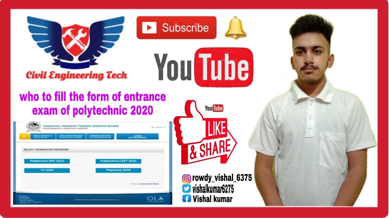 How to Fill the entrance exam of HP polytechnic 2020 | HP PAT 2020 |Civil Engineering Tech|