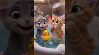Bath Time Fun with Best Friends! 🛁🧼 (Cute Cat &amp; Rat Routine) #shorts