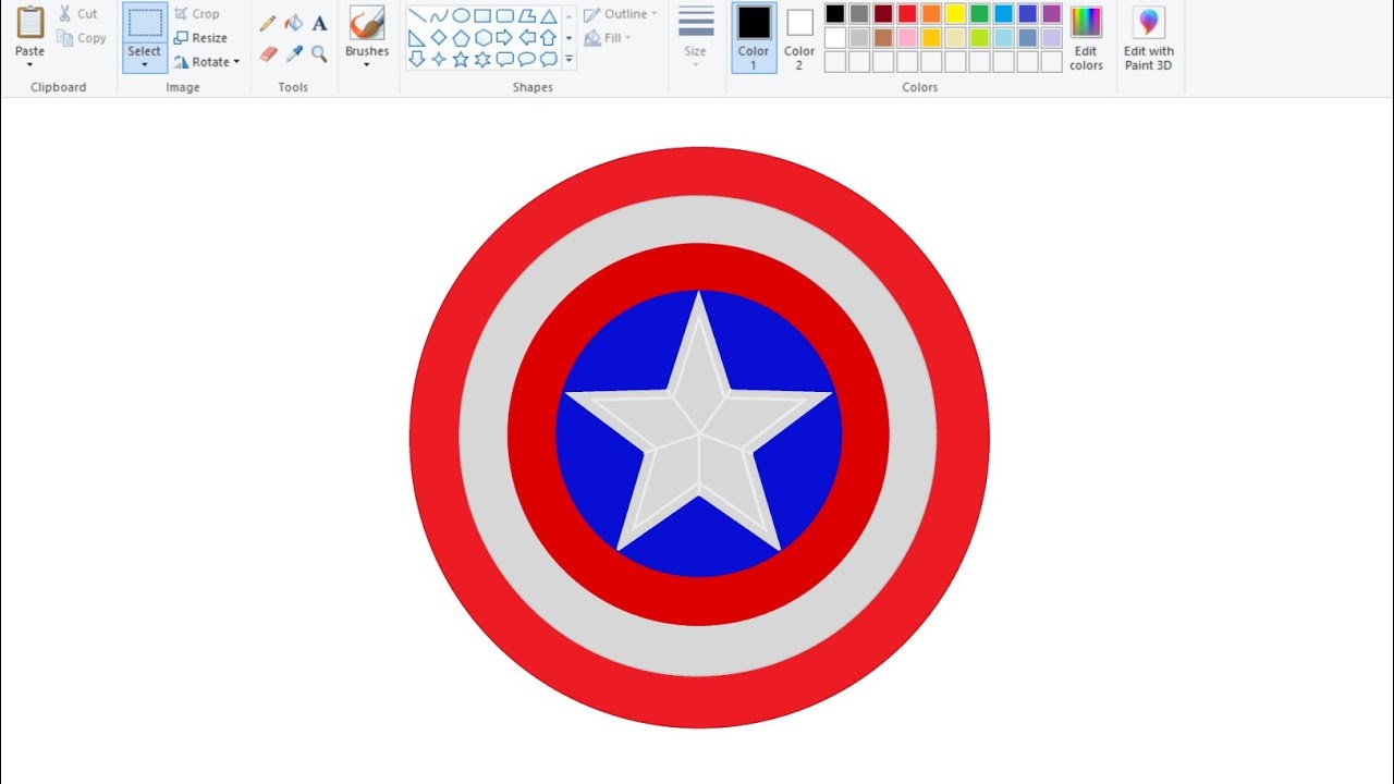 How To Draw Captain America Logo In Ms Paint Captain America Shield How To Draw Captain America Logo In Ms Paint Captain America Shield