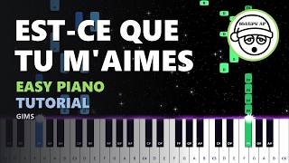 Est-ce que tu m'aimes - GIMS - Easy Piano Tutorial