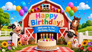 Happy Birthday Farm Animals Song Card For Kids