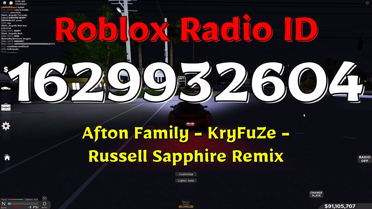Afton Family KryFuZe Russell Sapphire Remix Roblox Code YouTube 