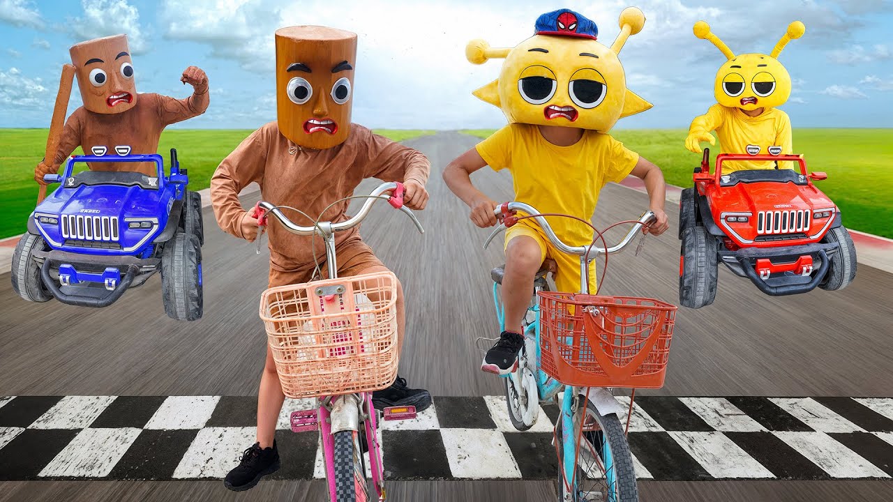 Baby Simon vs Baby Tung Tung Tung Sahur 🚴‍♂️ Who Will Win the Race?!💥| Italian Brainrot In Real Life