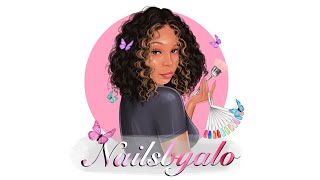 Nail technician cartoon logo on Procreate