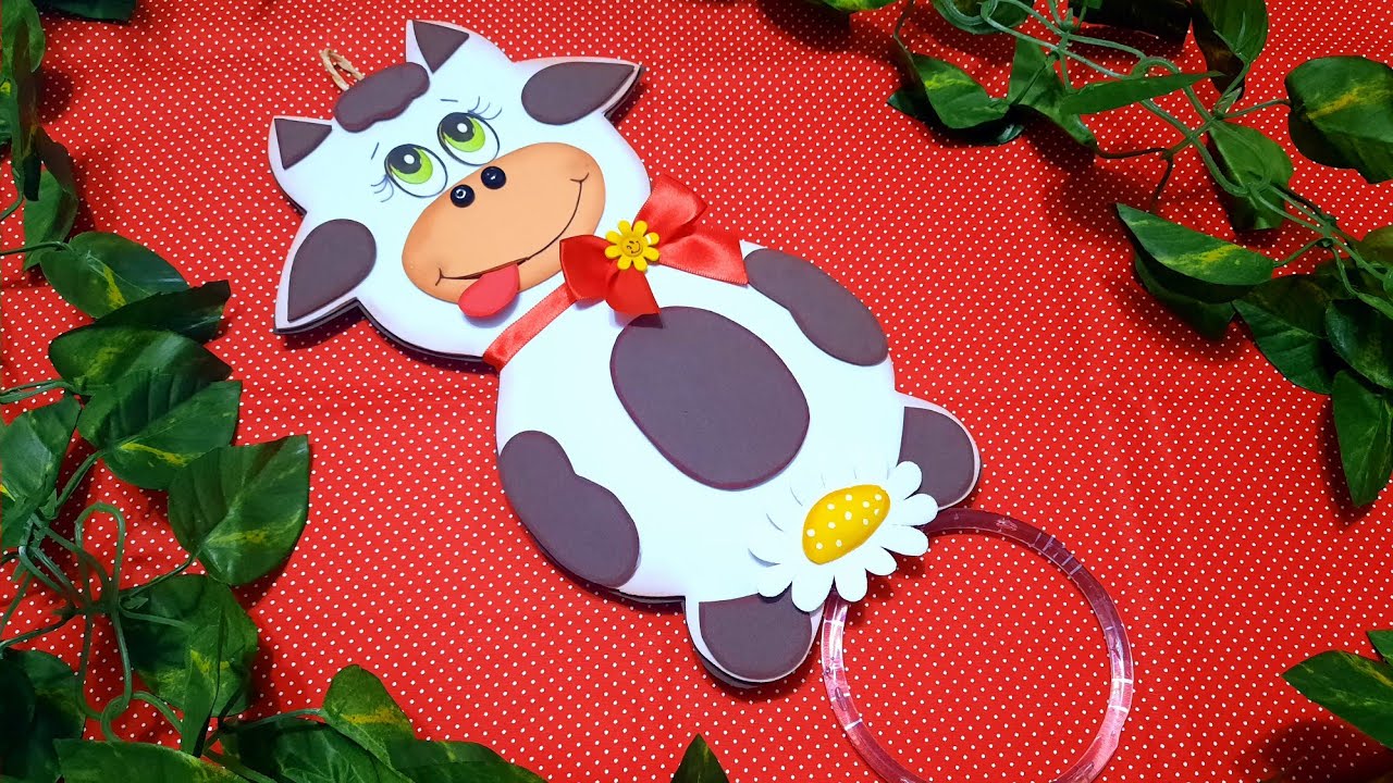 PORTA PANO DE PRATO DE VAQUINHA DE EVA|FACIL DE FAZER