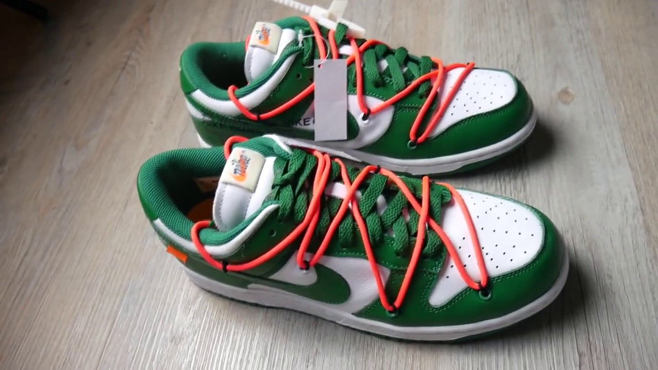 Nike Dunk Low Off-White PINE GREEN - Unboxing and Detailed Look