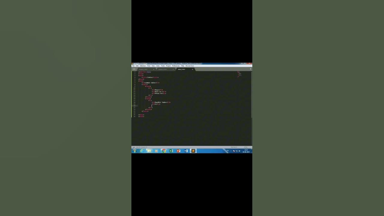 Html projects for practice how to make table in html full video 