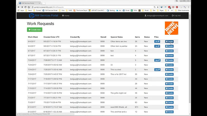 Submitting and viewing Work Request on the NWS Portal