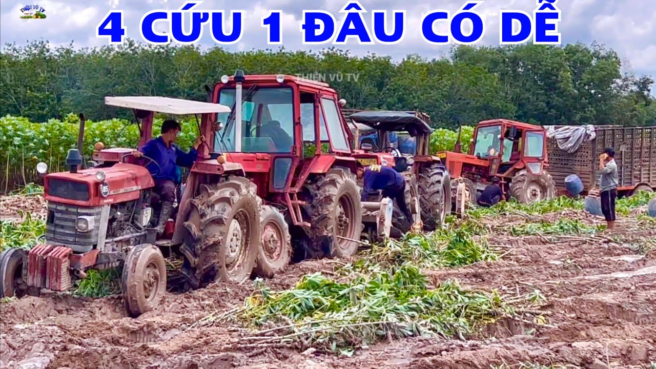 Toàn cảnh giải cứu máy cày belarus mắc lầy quá gian nan quá nguy hiểm