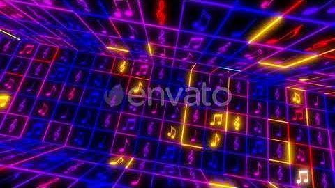 Music Notes Glowing | Motion Graphics - Envato elements