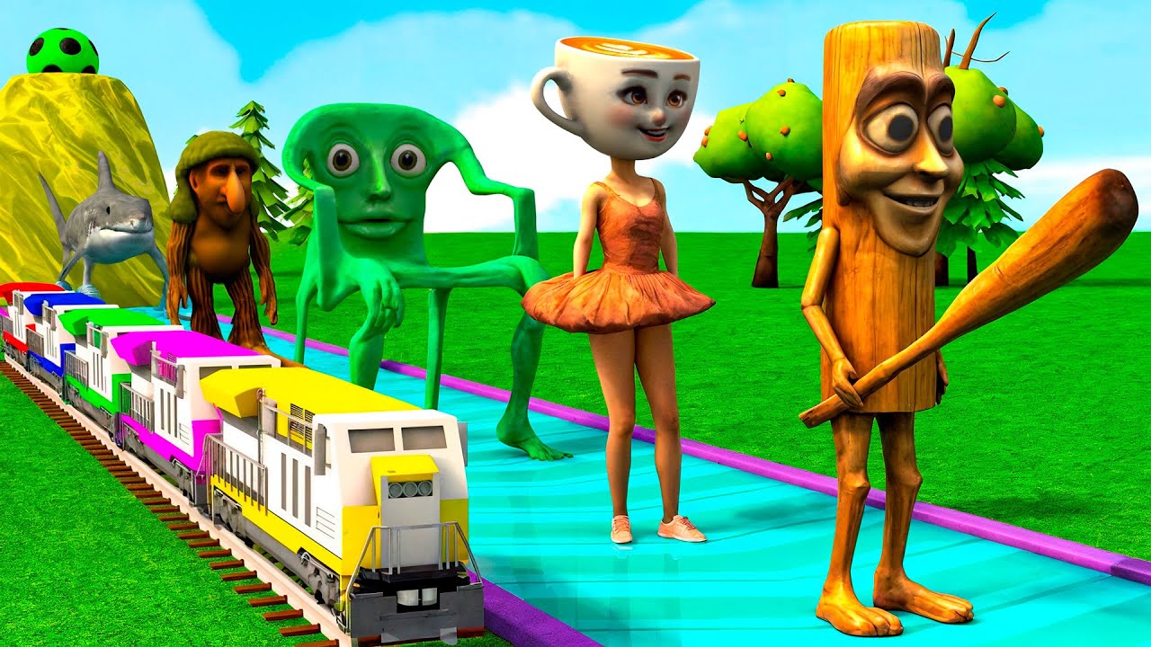 Long Slide Game With Cow Elephant Gorilla Hippopotamus Tiger 3d Animal Game Funny 3d Animals