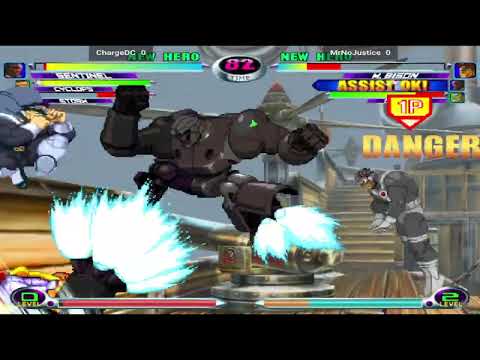 Marvel vs. Capcom 2 - Storm, Sentinel, Cyclops vs. M. Bison, Sentinel, Colossus