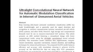 Ultralight Convolutional Neural Network for Automatic Modulation Classification in Internet of Unman