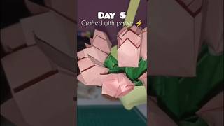 day 5 carfed with paper ⚡🗞️ flower basket 🌷🧺 #diy #shorts