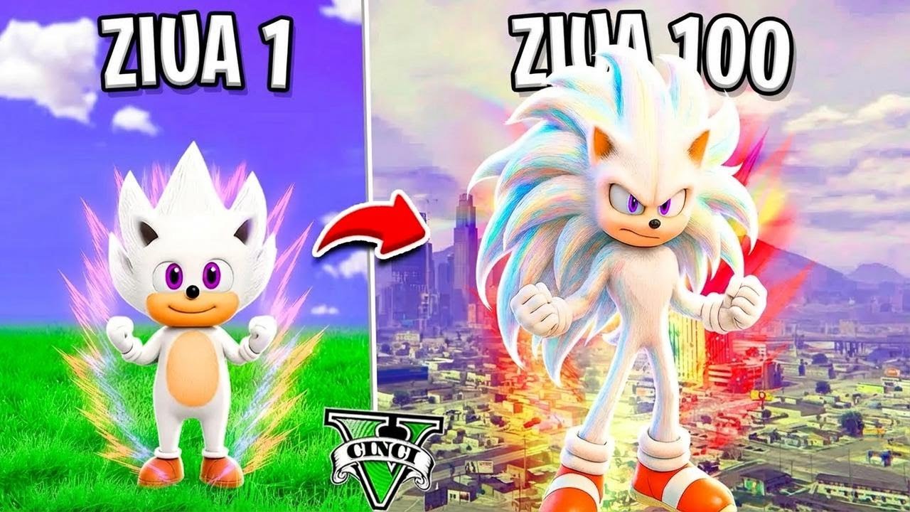 Am rezistat 100 de zile ca HYPER SONIC în GTA 5! (Mod inspirat de filmul Sonic)