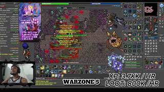 TIBIA 🔥 !Hunt en DUO RP 424 + MS 402 en Warzone 5! 3.7kk xp/hr - 800k loot/hr