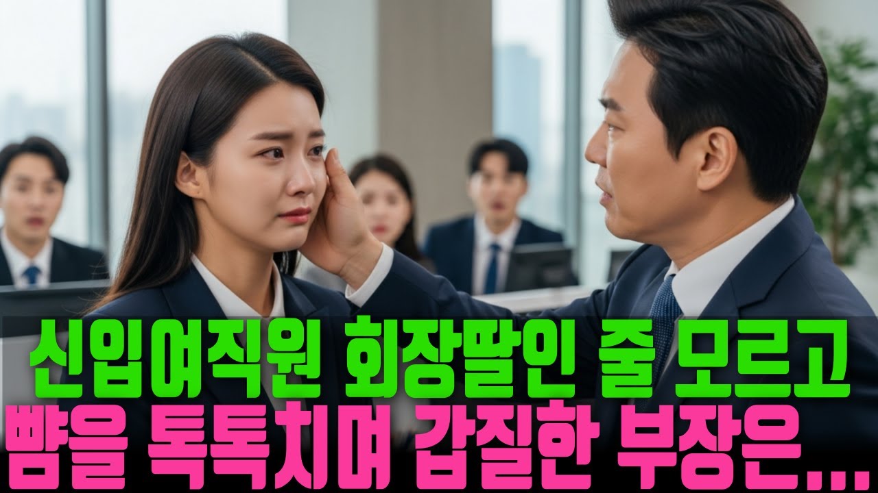 신입사원 회장 딸인줄 모르고 뺨을 톡톡 치는 부장 다음날 빈책상만 남는데