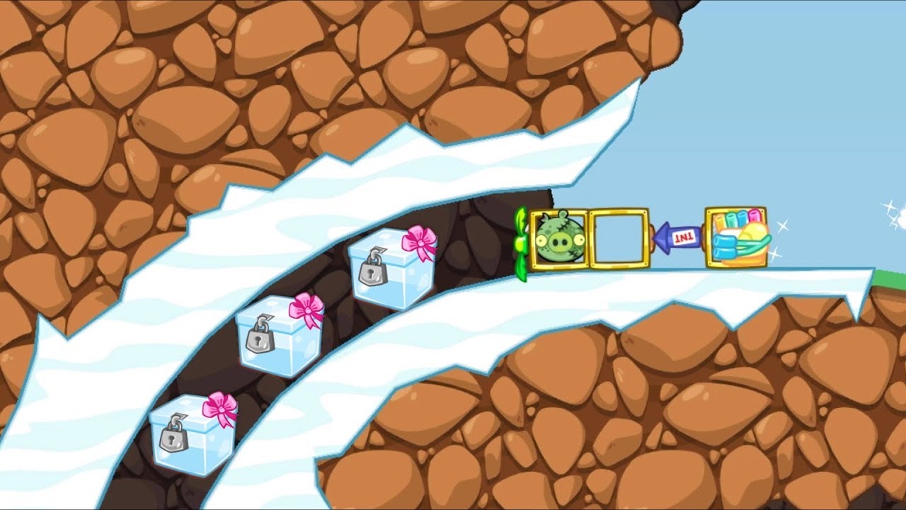 Bad Piggies - WORM PIG GO THROUGH THE HOLE TAKE GLASS TREASURE BOX!!