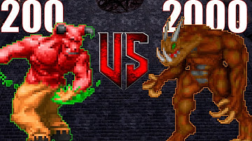 Barons of Hell vs Weredragons - DOOM vs HERETIC Monster Infighting - Crossover NPC Battles