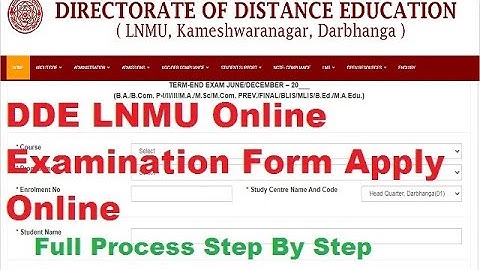 DDE LNMU Examination Form Apply Online (Hindi) | LNMU Distance Exam Form 2020 Online Apply |