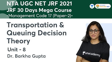 Transportation & Queuing Decision Theory | Unit-8 | NTA UGC NET-JRF 2021 | Dr. Barkha Gupta