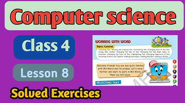 Class 4 Computer science Q/A  chapter 8/ Working with Word/ Army Public School book NCERT Syllabus