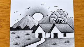 How to Draw a Mountain Landscape | Easy Pencil Drawing Tutorial for Beginners