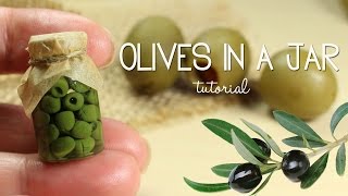 polymer clay Olives In a Jar  TUTORIAL | polymer clay food