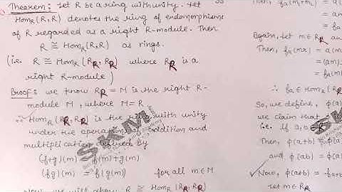 Theorem based on endomorphism rings