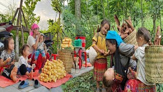 วันพิเศษสำหรับคุณแม่เลี้ยงเดี่ยว: เก็บมันสำปะหลังขายพร้อมลูกสาว 3 คน | ซุง ที โซ