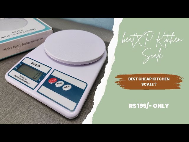 beatXP Kitchen Scale Multipurpose Portable Electronic Digital Weighing  Scale | Weight Machine With Back light LCD Display | White |10 kg | 2 Year