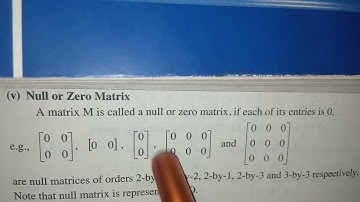 What is Null or Zero Matrix | Matrix Class 9 | 10 | 12 | math class channel