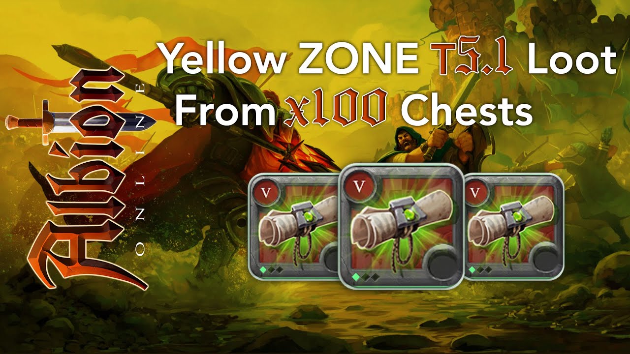 Albion | Yellow Zone T5.1 loot from x100 chests | 6 Million Silvers Giveaway  😍