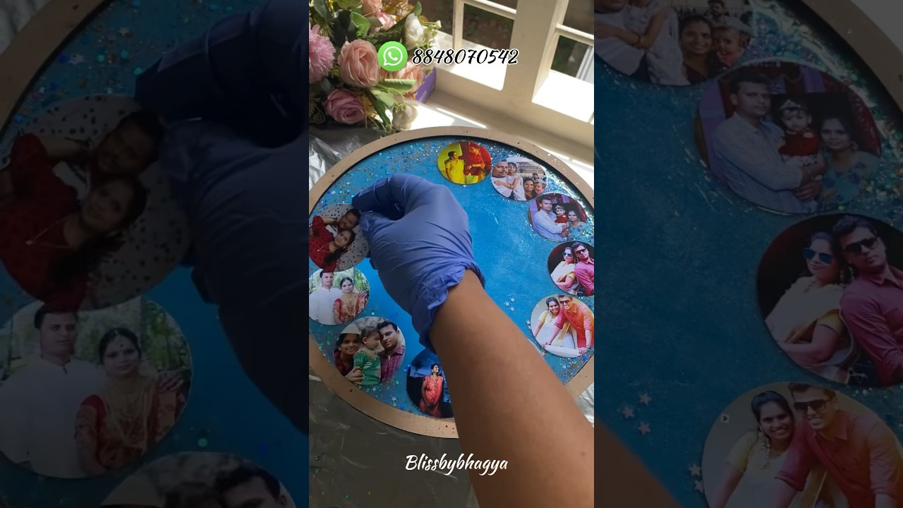 Resin clock with MDF base and acrylic border 