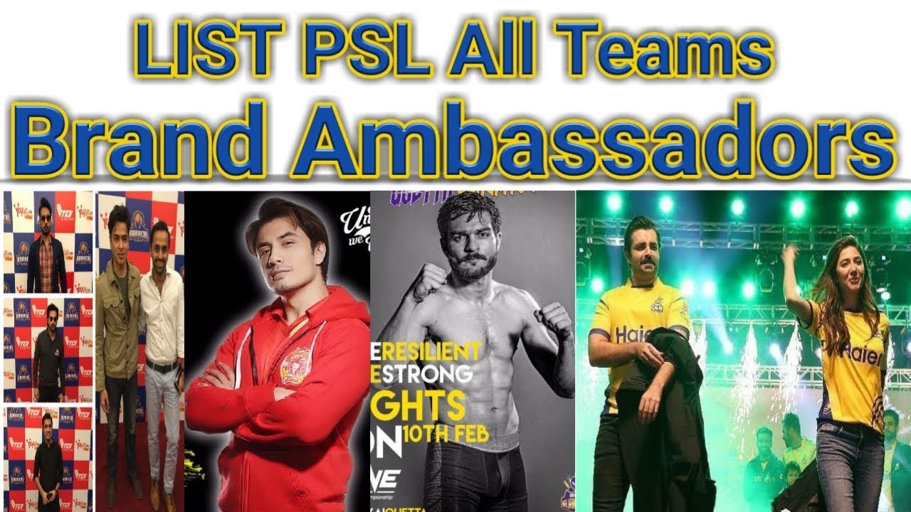 List Of PSL All Teams Brand Ambassadors 2018 | HBL PSL 2018 All Teams  Brand Ambassadors List