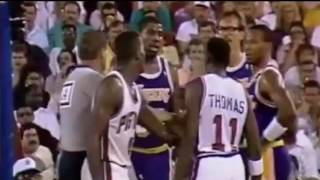 Magic Johnson elbows Isiah Thomas - Game 3, 1988 Finals