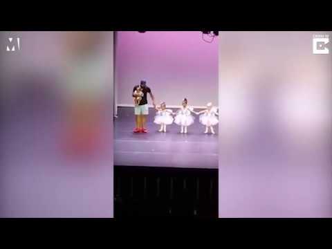 Dad performs ballet with stage fright stricken daughter